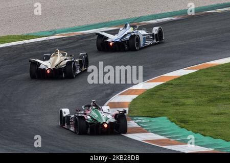 19 MASSA Rocker (BRA), VENTURI Formula E Team, 36 LOTTERER Andre (ger), DS TECHEETAH Team und 11 DI GRASSI Lucas (BRA), Audi Sport ABT Schaeffler Formula E Team während des offiziellen Vorsaison-Tests der Formel E auf dem Circuit Ricardo Tormo in Valencia am 16., 17., 18. Und 19. Oktober 2018. (Foto von Xavier Bonilla/NurPhoto) Stockfoto