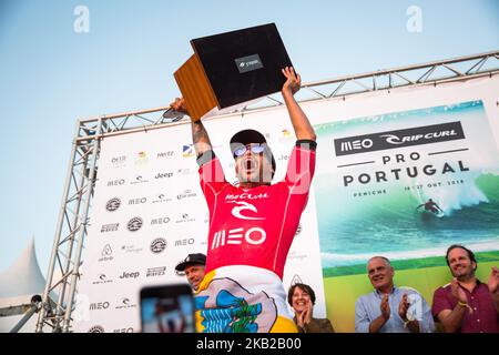 Der brasilianische Surfer Italo Ferreira gewann den Meo Rip Curl Pro Portugal. (Foto von Henrique Casinhas/NurPhoto) Stockfoto