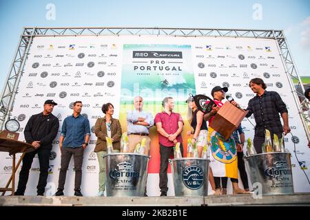 Der brasilianische Surfer Italo Ferreira gewann den Meo Rip Curl Pro Portugal. (Foto von Henrique Casinhas/NurPhoto) Stockfoto