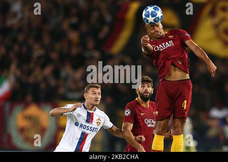 Steven Nzonzi von AS Roma während des UEFA Champions League-Spiel der Gruppe G zwischen AS Roma und PFC CSKA Moskau am 23. Oktober 2018 im Stadio Olimpico in Rom, Italien. (Foto von Danilo Di Giovanni/NurPhoto) Stockfoto