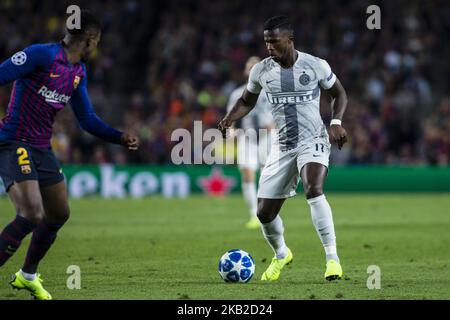 11 Keita Balde aus Senegal vom FC Internazionale Milano während des UEFA Champions League-Spiels zwischen dem FC Barcelona und dem FC Internazionale Milano im Camp Nou Stadium in Barcelona am 24. Oktober 2018. (Foto von Xavier Bonilla/NurPhoto) Stockfoto