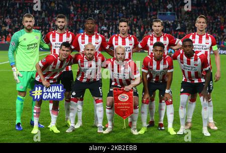 Eindhoven, Niederlande. Oktober 24. 2018 PSV Eindhoven Team während des UEFA Champion League Group B Spiels zwischen PSV Eindhoven und Tottenham Hotspur am 24. Oktober 2018 im Phillips Stadium, Eindhoven, Niederlande. (Foto von Action Foto Sport/NurPhoto) Stockfoto