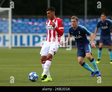 Eindhoven, Niederlande. Oktober 24. 2018 Joel Piroe vom PSV Eindhoven beim UEFA Youth League-Spiel der Gruppe B zwischen PSV Eindhoven und Tottenham Hotspur am 24. Oktober 2018 im Trainingskomplex De Herdgang, Eindhoven, Niederlande. (Foto von Action Foto Sport/NurPhoto) Stockfoto