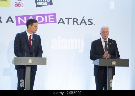 DER US-Schauspieler Richard Gere bei einem Treffen mit dem spanischen Premierminister Pedro Sanchez (nicht im Bild) am 25. Oktober 2018 im Moncloa-Palast in Madrid, Spanien. DIE RAIS Foundation ist eine gemeinnützige Organisation, die seit 1998 Obdachlosen hilft (Foto: Oscar Gonzalez/NurPhoto) Stockfoto