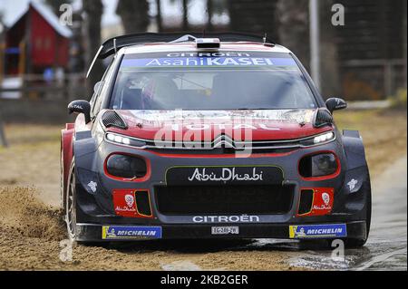 Der französische Fahrer Sebastien Loeb und sein Beifahrer Daniel Elena von Citren Total Abu Dhabi WRT während des dritten Tages der Rallye Racc Catalunya Costa Daurada, am 27. Oktober 2018 in Salou, Spanien. (Foto von Joan Cros/NurPhoto) Stockfoto