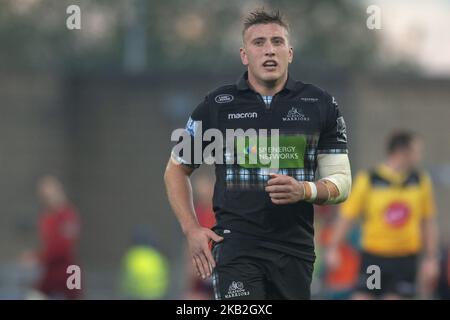 Matt Fagerson aus Glasgow während des Guinness PRO14-Spiels zwischen Munster Rugby und Glasgow Warriors im Thomond Park Stadium in Limerick, Irland, am 27. Oktober 2018 (Foto: Andrew Surma/NurPhoto) Stockfoto