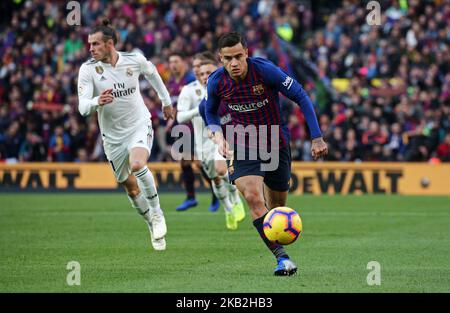 Philippe Coutinko spielte während des Spiels zwischen dem FC Barcelona und Real Madrid CF, das der Woche 10 der Liga Santander entspricht, am 28.. Oktober 2018 im Camp Nou in Barcelona, Spanien. -- (Foto von Urbanandsport/NurPhoto) Stockfoto