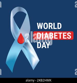 Weltdiabetestag . Jedes Jahr Veranstaltung am 14. November. Primäre globale Sensibilisierungskampagne mit Schwerpunkt auf Diabetes. Stock Vektor