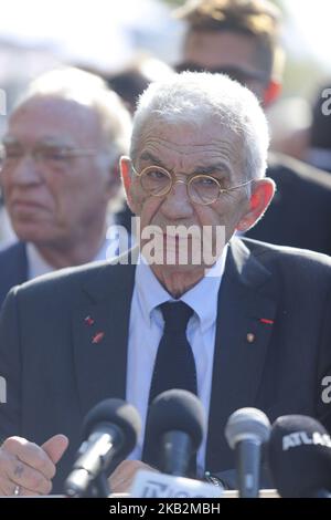 Yannis Boutaris, Bürgermeister von Thessaloniki, Geschäftsmann und Winzer während der Militärparade am 28.. Oktober 2018, dem „Oxi-Tag“, der an die Ablehnung des Ultimatums durch den italienischen Diktator Benito Mussolini im Jahr 1940 durch Griechenland erinnert (Foto: Nicolas Economou/NurPhoto) Stockfoto