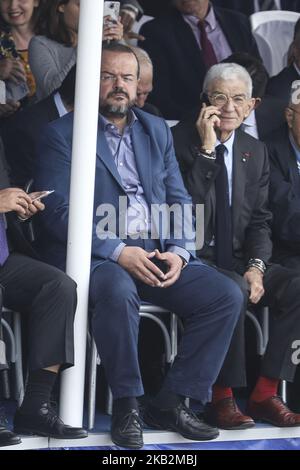 Yannis Boutaris, Bürgermeister von Thessaloniki, Geschäftsmann und Winzer während der Militärparade am 28.. Oktober 2018, dem „Oxi-Tag“, der an die Ablehnung des Ultimatums durch den italienischen Diktator Benito Mussolini im Jahr 1940 durch Griechenland erinnert (Foto: Nicolas Economou/NurPhoto) Stockfoto