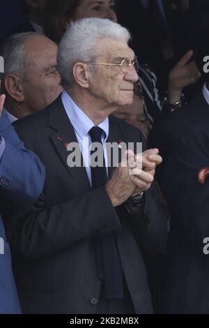 Yannis Boutaris, Bürgermeister von Thessaloniki, Geschäftsmann und Winzer während der Militärparade am 28.. Oktober 2018, dem „Oxi-Tag“, der an die Ablehnung des Ultimatums durch den italienischen Diktator Benito Mussolini im Jahr 1940 durch Griechenland erinnert (Foto: Nicolas Economou/NurPhoto) Stockfoto