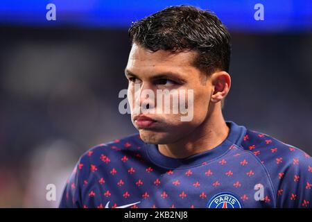 Thiago Silva #2 während des spiels der französischen Ligue 1 zwischen Paris Saint-Germain (PSG) und Lille (LOSC) im Stadion Parc des Princes am 2. November 2018 in Paris, Frankreich. (Foto von Julien Mattia/NurPhoto) Stockfoto