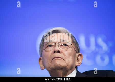 Norman Yoshio Mineta ist ein amerikanischer Politiker. Ein Mitglied der Demokratischen Partei hält eine Rede während der Präsentation des Mineta Legacy Project, der Japan Foundation for the United States und des US-Japan Council, des Dokumentarfilms an American Story: Norman Mineta und sein Vermächtnis, berichtet über das Leben und die Karriere von Sekretär Norman Mineta (stellvertretender Vorsitzender des USJC-Ratsgremiums), in Tokio, Japan, am 09. November 2018. (Foto von Alessandro Di Ciommo/NurPhoto) Stockfoto