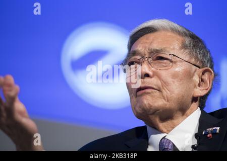 Norman Yoshio Mineta ist ein amerikanischer Politiker. Ein Mitglied der Demokratischen Partei hält eine Rede während der Präsentation des Mineta Legacy Project, der Japan Foundation for the United States und des US-Japan Council, des Dokumentarfilms an American Story: Norman Mineta und sein Vermächtnis, berichtet über das Leben und die Karriere von Sekretär Norman Mineta (stellvertretender Vorsitzender des USJC-Ratsgremiums), in Tokio, Japan, am 09. November 2018. (Foto von Alessandro Di Ciommo/NurPhoto) Stockfoto