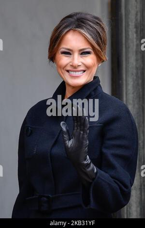 First Lady Melania Trump am 10. November 2018 im Élysée-Palast in Paris, Frankreich, am Rande der gedenkfeiern zum 100.. Jahrestag des Waffenstillstands vom 11. November 1918 zur Beendigung des Ersten Weltkriegs (Foto: Julien Mattia/NurPhoto) Stockfoto