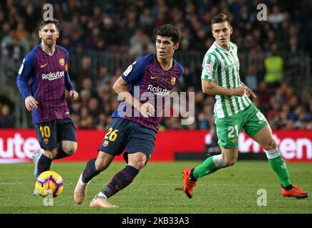 Carles Alena während des Spiels zwischen dem FC Barcelona und Real Betis Balompie, das der Woche 12 der spanischen Liga entspricht, spielte am 11.. Oktober 2018 im Camp Nou Stadium in Barcelona, Spanien. -- (Foto von Urbanandsport/NurPhoto) Stockfoto