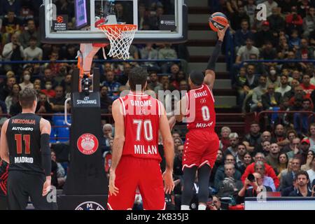 Mailand, Italien. 03.. November 2022. Brandon Davies (EA7 Emporio Armani Olimpia Milano) während EA7 Emporio Armani Milano gegen Real Madrid, Basketball Euroleague Championship in Mailand, Italien, November 03 2022 Credit: Independent Photo Agency/Alamy Live News Stockfoto