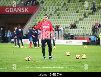 Wojciech Szczesny (1) Polnische Fußballnationalmannschaft beim internationalen Freundschaftsspiel zwischen Polen und Tschechien im Energa-Stadion in Danzig, Polen am 15. November 2018 (Foto: Mateusz Wlodarczyk/NurPhoto) Stockfoto