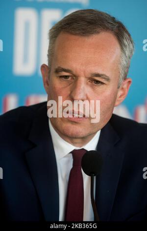 Nationales Symposium „Wasser und Klimawandel, eines Tages, Lösungen“ der Wasseragenturen und der Beckenkomitees sowie im Rahmen der Wasserkonferenz in Lyon, Frankreich, am 15. November 2018. François de RUGY, Staatsminister, Minister für ökologischen und solidarischen Wandel, hielt eine Rede auf der Konferenz. (Foto von Nicolas Liponne/NurPhoto) Stockfoto