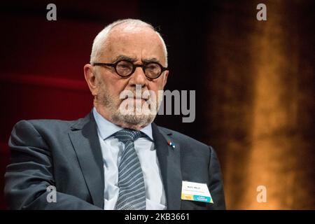 Nationales Symposium „Wasser und Klimawandel, eines Tages, Lösungen“ der Wasseragenturen und der Beckenkomitees sowie im Rahmen der Wasserkonferenz in Lyon, Frankreich, am 15. November 2018. François de RUGY, Staatsminister, Minister für ökologischen und solidarischen Wandel, hielt eine Rede auf der Konferenz. (Foto von Nicolas Liponne/NurPhoto) Stockfoto