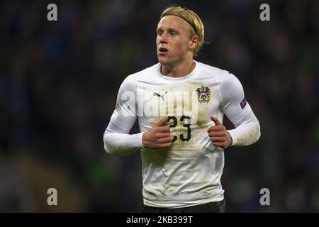 Xavier Schlager aus Österreich während der UEFA Nations League B Group 3 zwischen Nordirland und Österreich am 18. November 2018 im Windsor Park in Belfast, Nordirland, Großbritannien (Foto: Andrew Surma/NurPhoto) Stockfoto