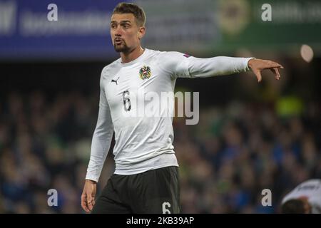 Stefan Ilsanker aus Österreich während der UEFA Nations League B Group 3 zwischen Nordirland und Österreich am 18. November 2018 im Windsor Park in Belfast, Nordirland, Großbritannien (Foto: Andrew Surma/NurPhoto) Stockfoto