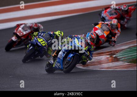 Alex Rins (42) aus Spanien und das Team Suzuki Ecstar beim Rennen des Gran Premio Motul de la Comunitat Valenciana zur Weltmeisterschaft der MotoGP auf dem Ricardo Tormo Circuit in Valencia, Spanien am 18.. November 2018 (Foto: Jose Breton/NurPhoto) Stockfoto