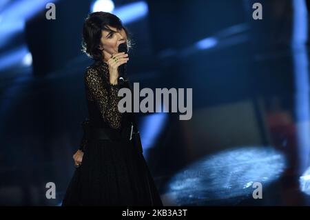 Die italienische Sängerin Giorgia nimmt am 18. November 2018 in Mailand, Italien, an der TV-Show „Che Tempo Che Fa“ in den Rai Milan Studios Teil. (Foto von Andrea Diodato/NurPhoto) Stockfoto