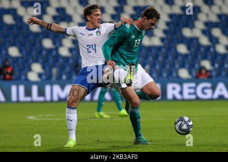 Nicol Zaniolo und Serra Janni während des Freundschaftsspiels zwischen Italien U21 und Deutschland U21 im Mapei-Stadion am 19. November 2018 in Reggio Emilia, Italien. (Foto von Emmanuele Ciancaglini/NurPhoto) Stockfoto