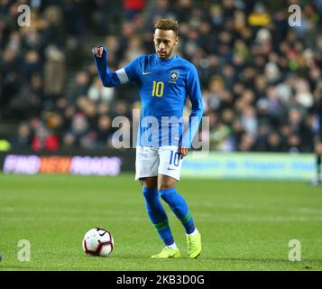 Neymar aus Brasilien während der Chevrolet Brazil Global Tour Internationale Freundschaftsreise zwischen Brasilien und Kamerun im Stadion, MK Dons Football Club in Milton Keynes, England am 20. November 2018. (Foto von Action Foto Sport/NurPhoto) Stockfoto