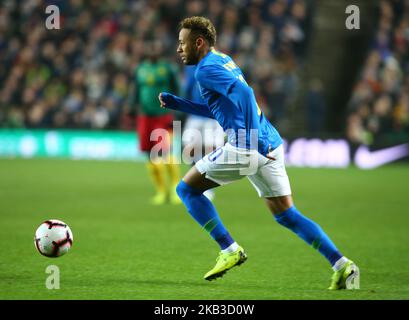 Neymar aus Brasilien während der Chevrolet Brazil Global Tour Internationale Freundschaftsreise zwischen Brasilien und Kamerun im Stadion, MK Dons Football Club in Milton Keynes, England am 20. November 2018. (Foto von Action Foto Sport/NurPhoto) Stockfoto