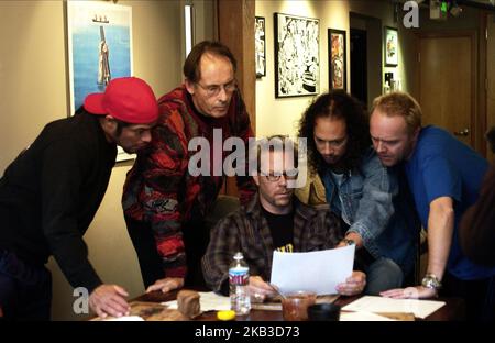 METALLICA: EINE ART MONSTER, ROBERT TRUJILLO, PHIL TOWLE, JAMES HETFIELD, KIRK HAMMETT, LARS ULRICH, 2004 Stockfoto