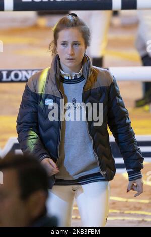 DIE US-Reiterin Jessica Springsteen tritt während der Madrid Horse Week auf der IFEMA in Madrid, Spanien, am 23. November 2018 an. Madrid Horse Week läuft vom 23. Bis 25. November 2018 (Foto von Oscar Gonzalez/NurPhoto) Stockfoto