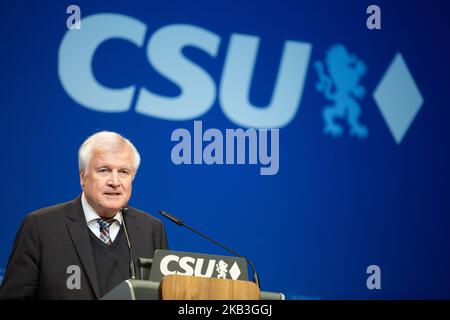 Der deutsche Minister für Interiour, Bau und Gemeinde und CSU-Chef Horst Seehofer beim CSU-Parteitag auf den europäischen Listen. (Foto von Alexander Pohl/NurPhoto) Stockfoto