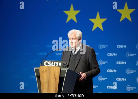 Der deutsche Minister für Interiour, Bau und Gemeinde und CSU-Chef Horst Seehofer beim CSU-Parteitag auf den europäischen Listen. (Foto von Alexander Pohl/NurPhoto) Stockfoto