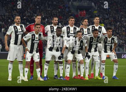 Juventus stellt sich während des UEFA Champions League-Spiels zwischen Juventus und Valencia CF am 27. November 2018 im Allianz Juventus Stadium in Turin, Italien, auf (Foto: Jose Breton/NurPhoto) Stockfoto