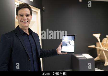 Christian Galvez während der Präsentation der Ausstellung "Leonardo da Vinci: Die Gesichter des Genies" im Palacio de las Alhajas in Madrid. Spanien. 28. November 2018 (Foto von Oscar Gonzalez/NurPhoto) Stockfoto