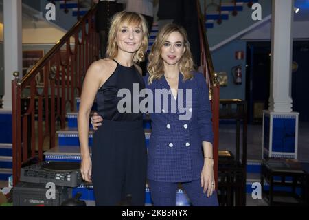 Die spanische Schauspielerin Nathalie Poza und Marta Hazas nehmen am 30. November 2018 in Madrid, Spanien, an der Bekanntgabe der Finalisten des Jose Maria Forque Awards 2019 im Dore Cinema Teil. (Foto von Oscar Gonzalez/NurPhoto) Stockfoto