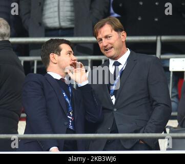 London, England - 05. Dezember 2018 der neue Southampton-Manager Ralph Hasenhuttl (rechts) während der Premier League zwischen Tottenham Hotspur und Southampton am 05. Dezember 2018 im Wembley-Stadion in London, England. (Foto von Action Foto Sport/NurPhoto) Stockfoto