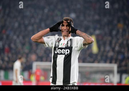 Mario Mandzukic #17 von Juventus FC reagiert auf eine verpasste Chance während der Serie Eines Spiels zwischen Juventus FC und FC Internazionale Milano im Allianz Stadium am 07. Dezember 2018 in Turin, Italien. (Foto von Giuseppe Cottini/NurPhoto) Stockfoto