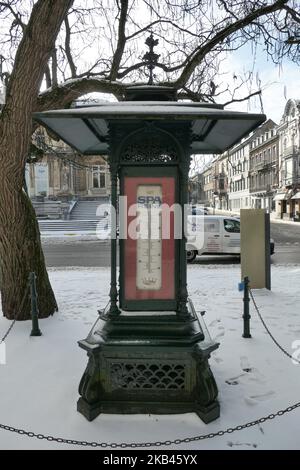 Die schneebedeckte Stadt Spa in Belgien am 16. Dezember 2018. (Foto von Nicolas Economou/NurPhoto) Stockfoto