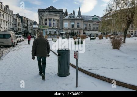 Die schneebedeckte Stadt Spa in Belgien am 16. Dezember 2018. (Foto von Nicolas Economou/NurPhoto) Stockfoto