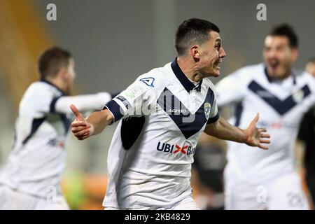 Dimitri Bisoli feiert am 22. Dezember 2018 im Stadio Cino e Lillo Del Duca in Ascoli Piceno, Italien, ein Tor beim Spiel der italienischen Serie B 2018/2019 zwischen dem Ascoli Calcio 1898 FC und dem Brescia Football Club. (Foto von Danilo Di Giovanni/NurPhoto) Stockfoto