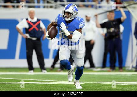 Detroit Lions läuft zurück Theo Riddick (25) trägt den Ball während der ersten Hälfte eines NFL-Fußballspiels gegen die Minnesota Vikings in Detroit, Michigan, USA, am Sonntag, 23. Dezember 2018. (Foto von Amy Lemus/NurPhoto) Stockfoto