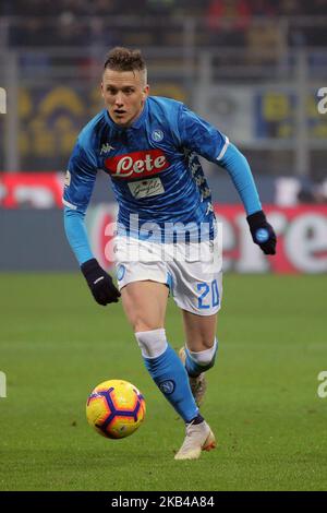 Piotr Zielinski #20 von SSC Napoli in Aktion während der Serie Ein Spiel zwischen dem FC Internazionale und dem SSC Napoli im Stadio Giuseppe Meazza am 26. Dezember 2018 in Mailand, Italien. (Foto von Giuseppe Cottini/NurPhoto) Stockfoto