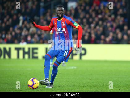 Cheikhou Kouyate im Crystal Palace während der englischen Premier League zwischen Crystal Palace und Cardiff City im Selhurst Park Stadion in London, England am 26. Dezember 2018. (Foto von Action Foto Sport/NurPhoto) Stockfoto