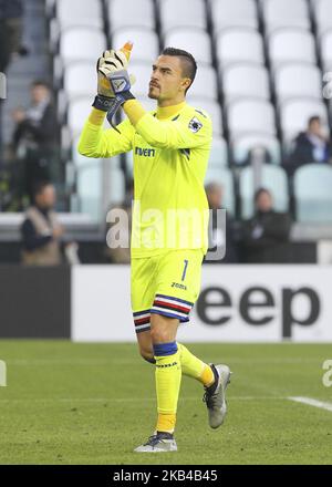 Emil Audero (UC Sampdoria) während des Fußballspiels von Juventus FC und UC Sampdoria im Allianz Stadium am 29. Dezember 2018 in Turin, Italien. Juventus gewann 2-1 gegen Sampdoria. (Foto von Massimiliano Ferraro/NurPhoto) Stockfoto