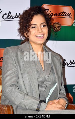 Die Bollywood-Schauspielerin Kangana Ranaut interagiert mit den Medienvertretern während einer Veranstaltung in Guwahati, Assam, Indien, am Samstag, den 5. Januar, 2019. (Foto von David Talukdar/NurPhoto) Stockfoto