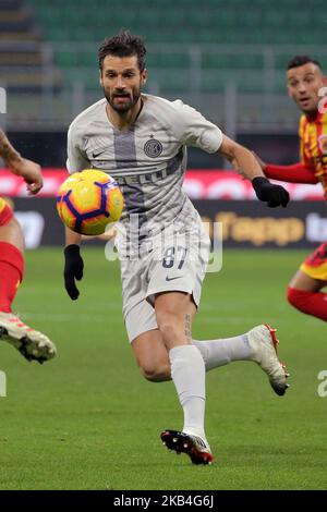 Antonio Candreva #87 des FC Internazionale Milano während des Coppa Italia-Spiels zwischen dem FC Internazionale und Benevento Calcio im Stadio Giuseppe Meazza am 13. Januar 2019 in Mailand, Italien. (Foto von Giuseppe Cottini/NurPhoto) Stockfoto