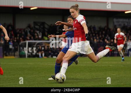 BOREHAMWOOD, ENGLAND, 13.. Januar Vivianne Miedema von Arsenal während des Fußballspiels der FA Women's Super League zwischen Arsenal Women und Chelsea Women im Meadow Park am 13.. Januar in Borehamwood, England. (Foto von Action Foto Sport/NurPhoto) Stockfoto